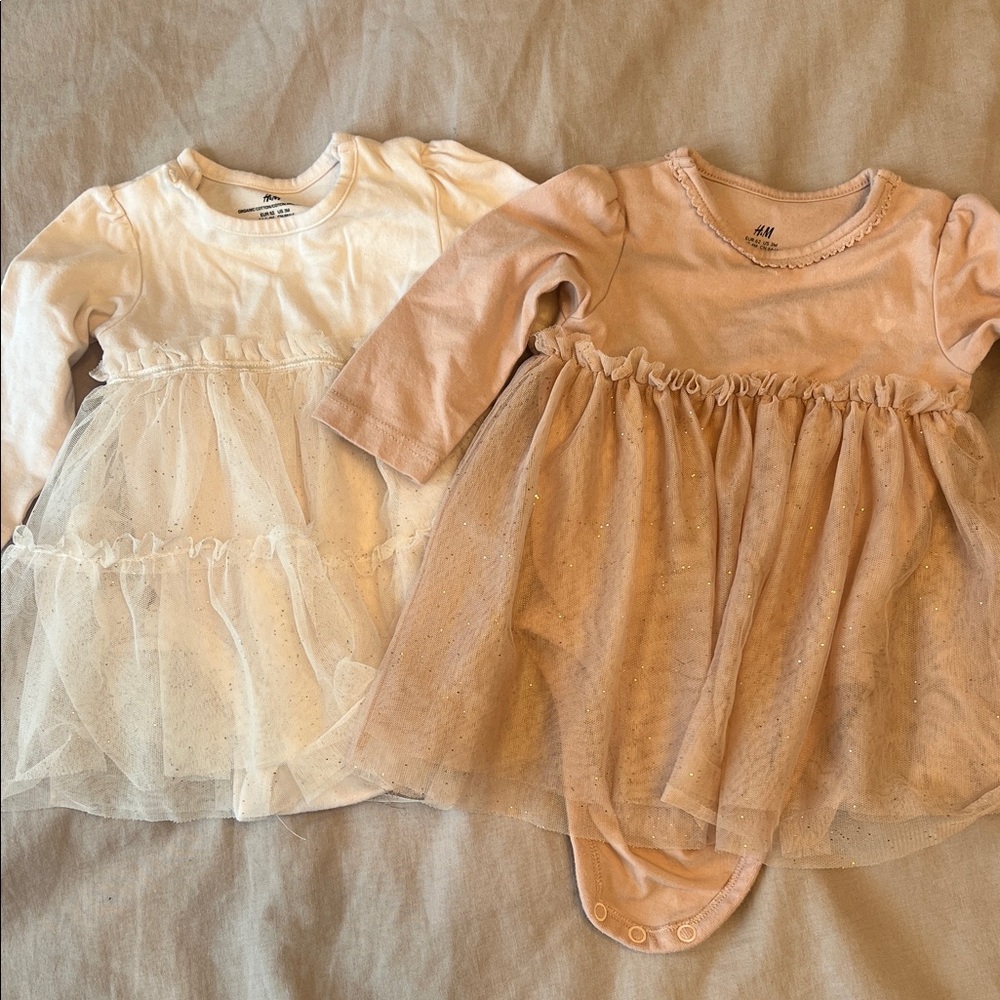 H&M Baby Dress Set in Light Pink and Darker Pink